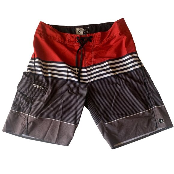 Bundle of 2 Men's Board Swim Shorts Rip Curl & Burnside Red & Blue Sz 38 Classic - Picture 13 of 16